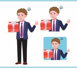 Young man in an afro hair suit_B