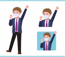 Young man in an afro hair suit_B