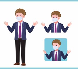 Young man in an afro hair suit_B