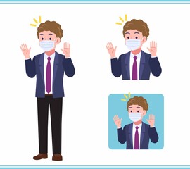 Young man in an afro hair suit_B