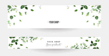 Herbal minimalist vector banners