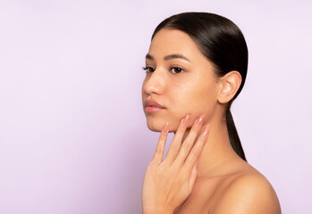 Beautiful young woman with flawless skin 