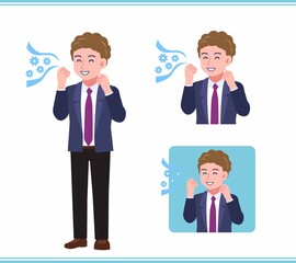 Young man in an afro hair suit_B