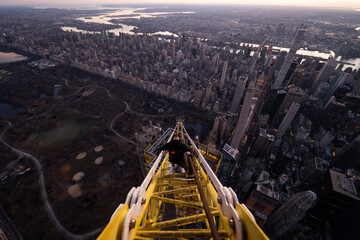 Man on the highest crane in United States