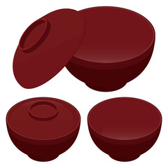 木製 お椀のイラスト