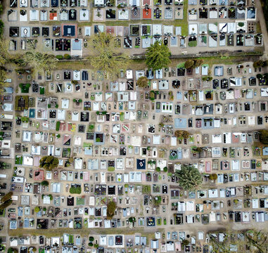 Aerial view of cemetry in Pa&scaron;vitinys, Lithuania