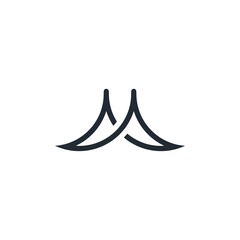 Fototapeta premium Letter M logo icon abstract simple minimalist