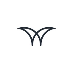 Letter W logo icon, abstract, simple, minimalist