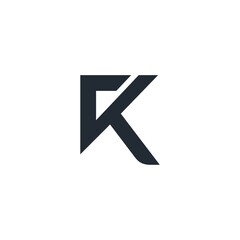 K or RK letter logo icon, abstract, simple, minimalistic