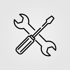 Screwdriver and wrench icon, vector illustration. Repair, technical support, maintenance service icon.