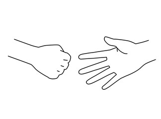 じゃんけんする手