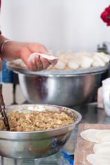 Making dumplings in Chinese festivals