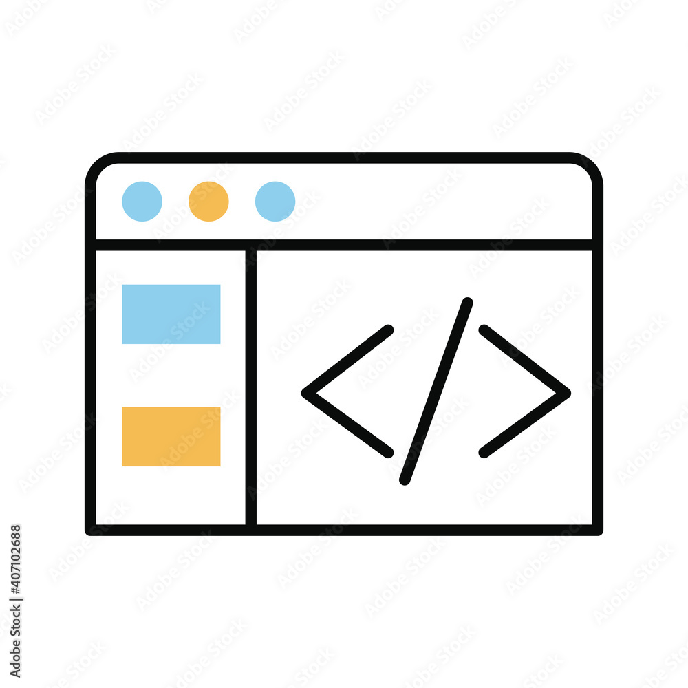 Poster template webpage line and fill style icon