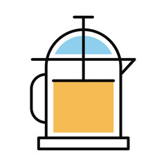 coffee teapot line and fill style icon