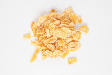 Cereal oat flakes on white background.For food grains in general.