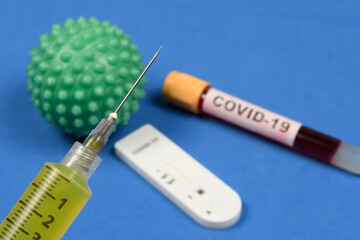 coronavirus and elements that represent and the vaccine