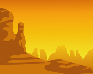 wild west sunset desert scene