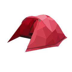 Red tent low poly