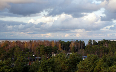 Fototapeta na wymiar Autumn clouds over the Baltic Sea. Latvia.