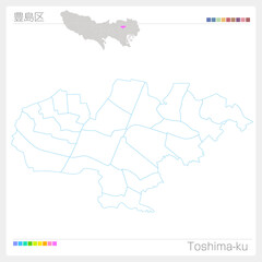 豊島区・Toshima-ku・白地図（東京都）