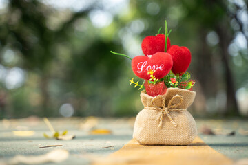 A bouquet of flowers to give love on the day of love