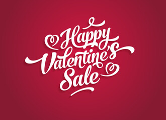 Valentine's day sale calligraphic text. Template for brochure, flier or poster