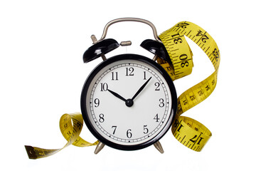 Alarm clock with Yellow measuring tape