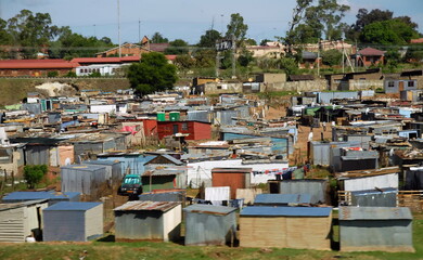 Bidons-ville , Soweto,  Afrique du Sud