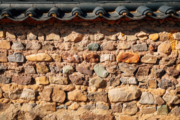 Korean traditional wall at Andong Hahoe Village in Andong, Korea