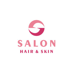 Beautiful hair salon vector logo template