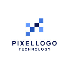 Digital Pixel vector logo template for a Technology company