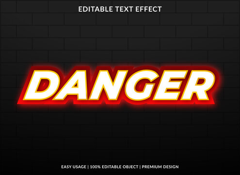 danger text effect with bold style use for brand headline and business logo