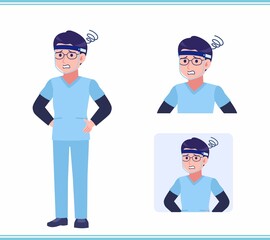 Young nurse man dressed in blue_A