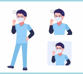 Young nurse man dressed in blue_A