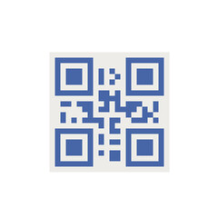 Qr code pixel art icon. Abstract logo. Isolated vector illustration. 8-bit sprite. Design stickers, mobile app, website.