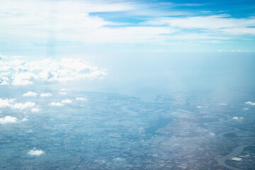 View of Ho Chi Minh city, Vietnam. View from air plane.