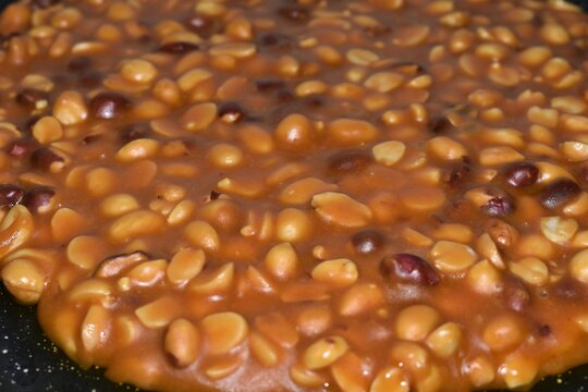 Close Up Of Indian Groundnut Jaggery Chikki Background