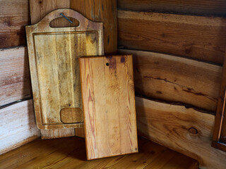 Vintage well used wooden cutting boards