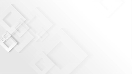 Abstract light grey technology background with squares