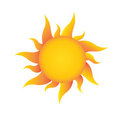 Sun icon isolated on white background. Sunshine, Sunset. Vector illustration.