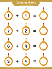 Counting game, count the number of Voavanga and write the result. Educational children game, printable worksheet, vector illustration
