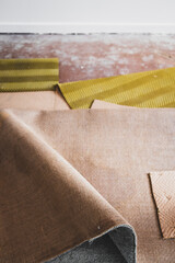 ripping up the carpet and underlay revealing floorboard in home interior renovation project, DIY home improvement