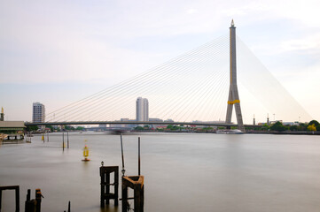 A View of Rama VIII Bridge in Bangkok