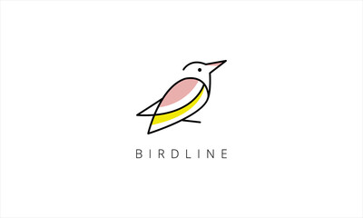 Bird minimal logo design template vector