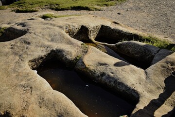 ancient roman tombs on the rocks,ghannam rock, tangier, morocco
