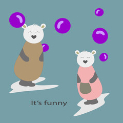 two koalas with purple bubbles