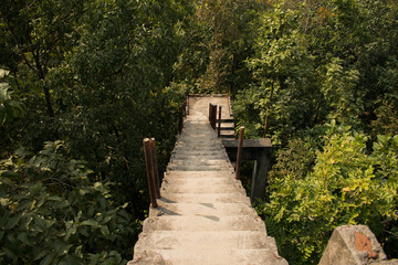 Obraz premium staircase at sutan jungle watch tower, bankura, west bengal, india