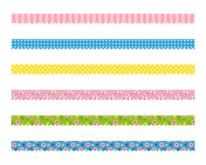 下がギザギザのライン素材セット