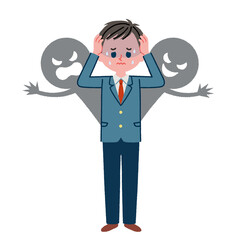 人間関係に悩む学生のイラスト素材