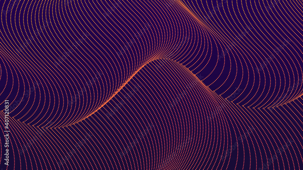 Poster abstract halftone wave background with lines